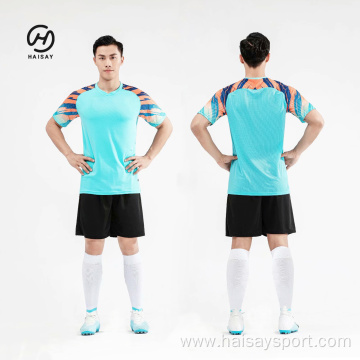 High Quality Football Shirt Maker Soccer Jersey New Design Team Sport Training Soccer Wear Shirts Blue and White Soccer Uniforms